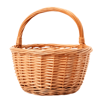 Wicker basket isolated on transparent background png