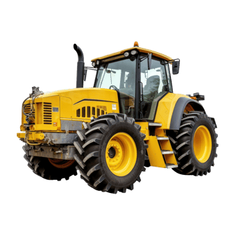 Agricultural towing tractor for farming on a transparent background png