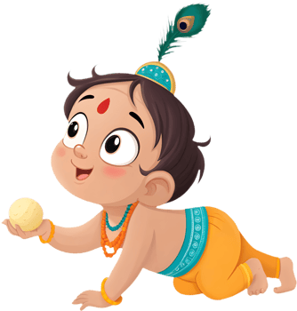Adorable Cartoon Krishna Illustration for Spiritual Mythology Clipart. . png