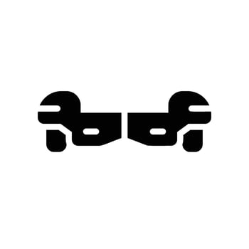 hoverboard Glyph Icon White Background vector
