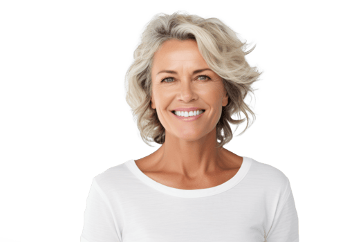 A beautiful south african middle aged woman smiling looking at the camera, transparent background png