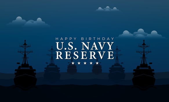 Happy Birthday US Navy Reserve March 03 Background Illustration vector