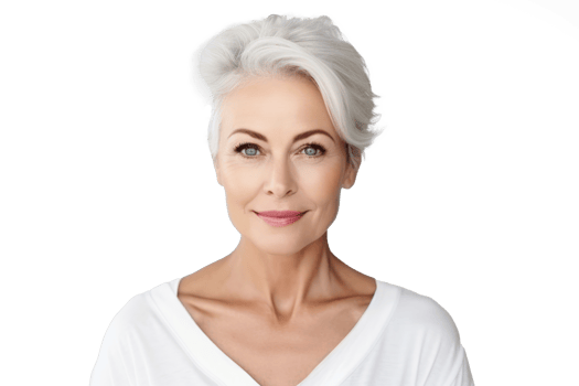 an older woman with white hair isolate on transparent background png
