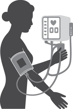 blood pressure machine silhouette vector
