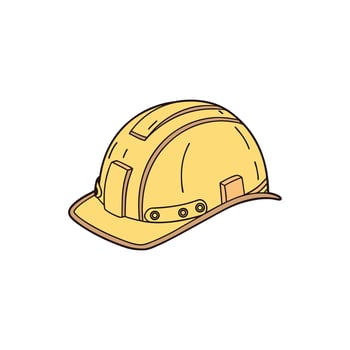 A yellow hard hat on a white background vector