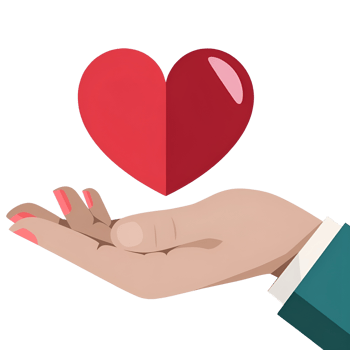 a hand holding a red heart png