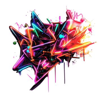 a colorful graffiti styAbstract colorful explosion of vibrant artistic splashesle painting on a white background png