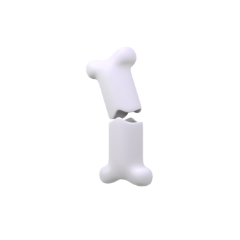 broken bone isolated 3d render icon illustration png