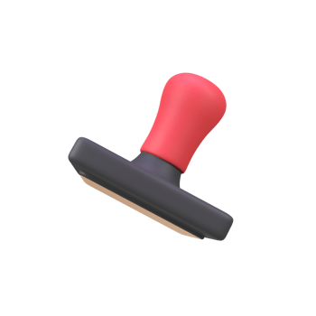 Office stamp isolated 3d render icon illustration png