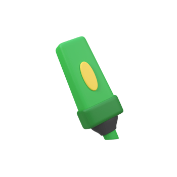 Highlighter important isolated 3d render icon illustration png