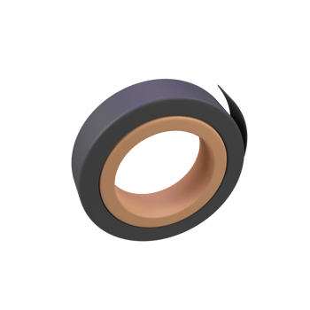 Black duct tape isolated 3d render icon illustration png
