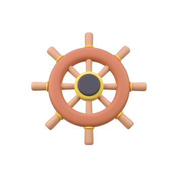 rudder isolated 3d render icon illustration png