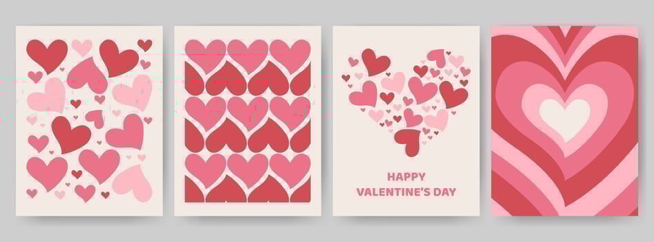 Set of valentine's day poster design vector