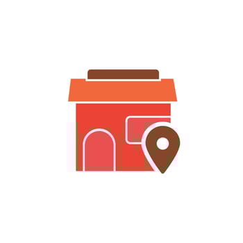 Shop location icon vector