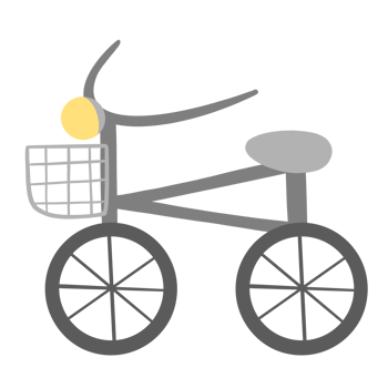 bicycle icon, flat style, transparent background png