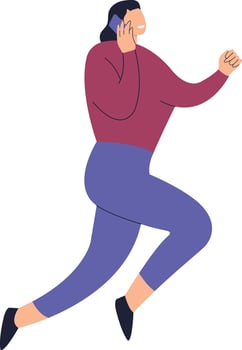 Lady Jump Illustration with Casual Clothes vector