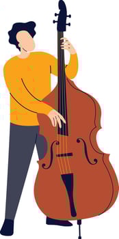 People Playing Upright Bass vector