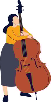 Woman Playing Upright Bass vector