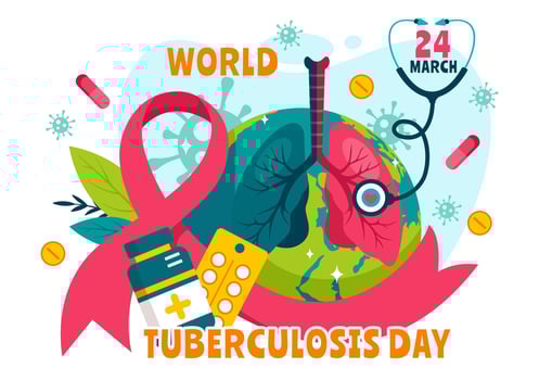 Lungs and Bacteria Illustration for Tuberculosis Awareness Day on March 24 vector