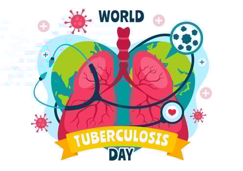 World Tuberculosis Day Design Featuring Lungs and TB Bacteria for Awareness on March 24 vector