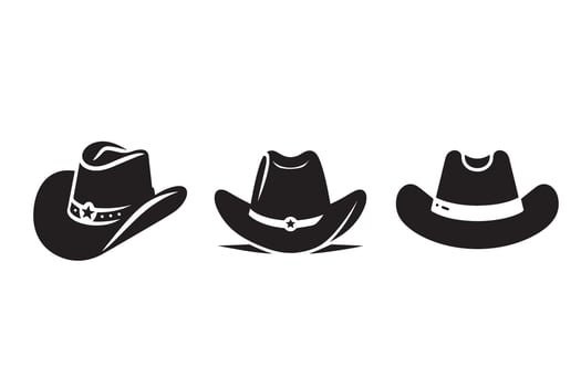 Cow Boy Hat Silhouette Illustration vector