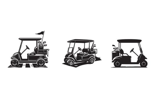 Golf Cart Crossing Silhouette Illustration artwork icon design vector