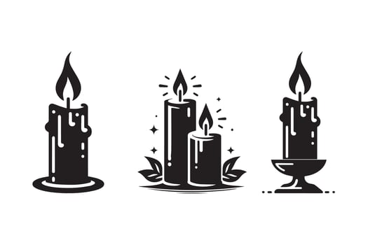 Wax Candle Silhouette Illustration art vector