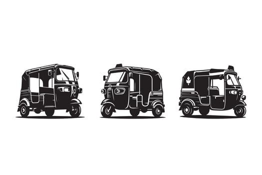 Auto Rickshaw Silhouette Illustration artwork vector