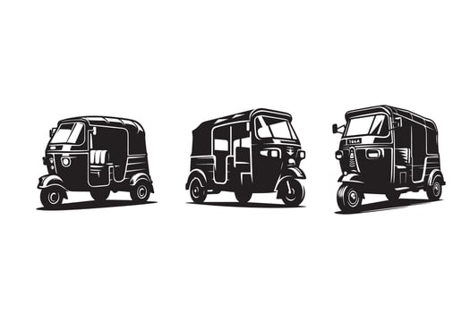 Auto Rickshaw Silhouette Illustration artwork Design vector