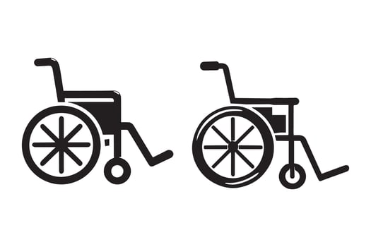 Wheel Chair silhouette illustration artwork vector
