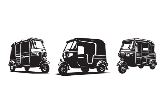 Auto Rickshaw Silhouette Illustration vector