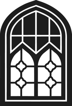 Elegant Gothic Arched Window - Minimalist Silhouette Illustration vector