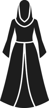 Elegant Silhouette of Woman in Traditional Arab Dress - Illustration vector