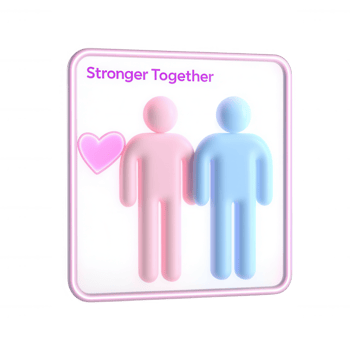 Illustration of unity and togetherness symbolizing love and support. png