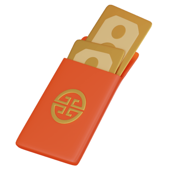 3D render, Chinese new year red envelope angpao, Icon Illustration png