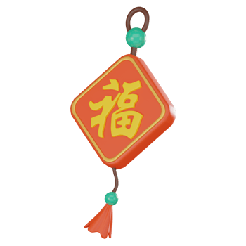 3D Render, Elegant Chinese Ornament for Cultural and Artistic Projects, Icon Illustration png
