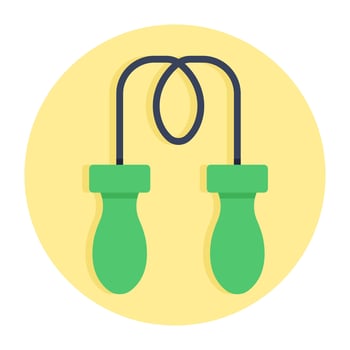A flat design icon of skipping rope vector