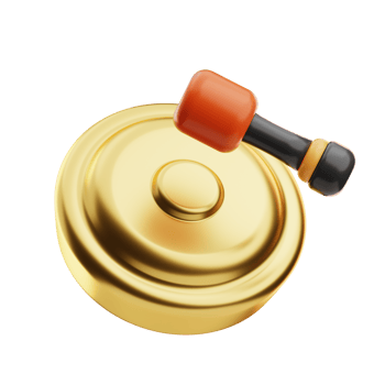 Gong Chinese New Year Illustration 3D png