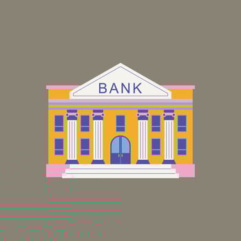 Colorful Flat Semi-Realistic Buildable Bank vector