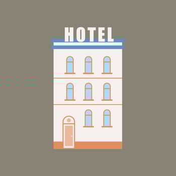 Colorful Flat Semi-Realistic Buildable Hotel vector