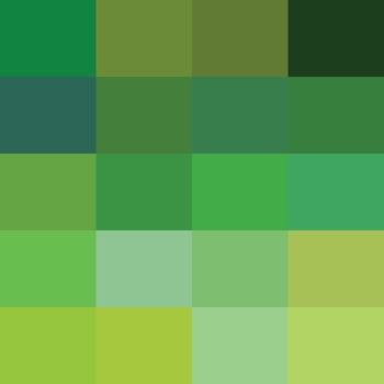 Trendy shades of green color palette collection vector