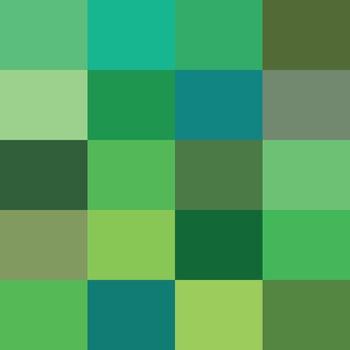 Trendy shades of green color palette collection vector