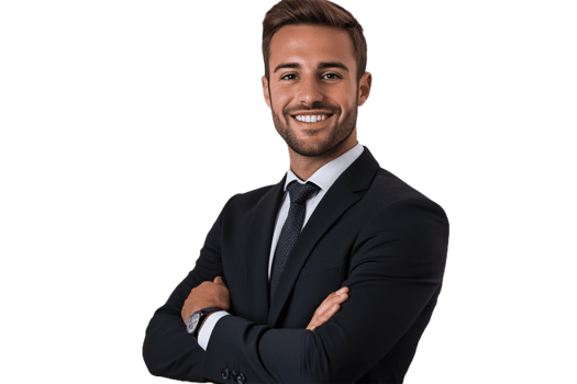 A man in a suit and tie smiling png