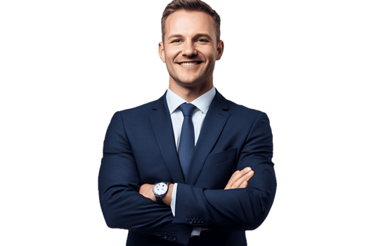 A man in a suit and tie smiling png