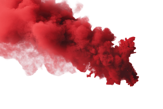 A red smoke cloud is blowing in the air png