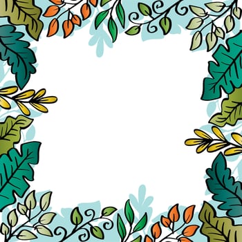 Square frame with beautiful floral. vector