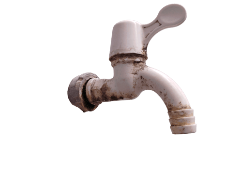 dirty grunge rough rustic white water faucet no background png