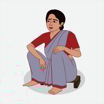 Thumbnail Charcter, Young woman Sitting Charcter vector