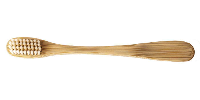 A bamboo toothbrush with a wooden handle png