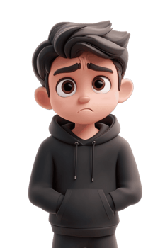 A cartoon boy in a hoodie png